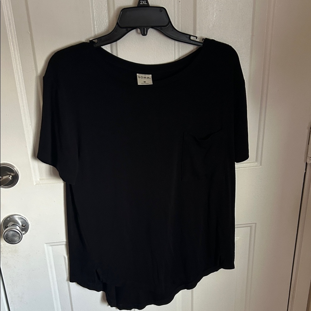Soma Black Short Sleeve Sleep Top